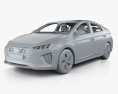 Hyundai Ioniq ハイブリッ HQインテリアと 2022 3Dモデル clay render