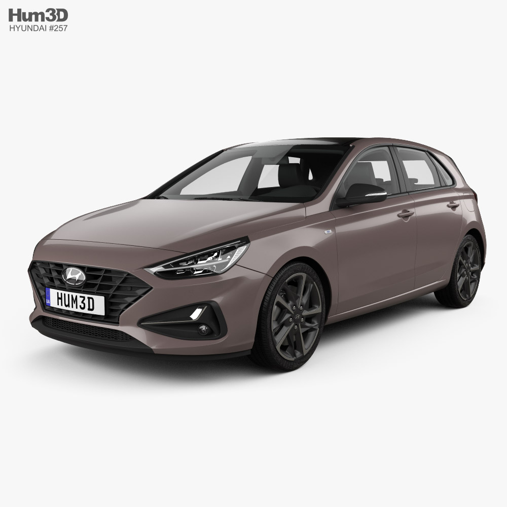 Hyundai i30 混合動力 掀背车 2020 3D模型