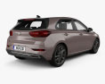 Hyundai i30 hybrid hatchback 2023 3d model back view