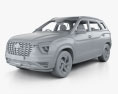 Hyundai Alcazar with HQ interior 2024 3d model clay render