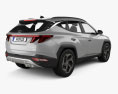 Hyundai Tucson híbrido 2024 Modelo 3D vista trasera