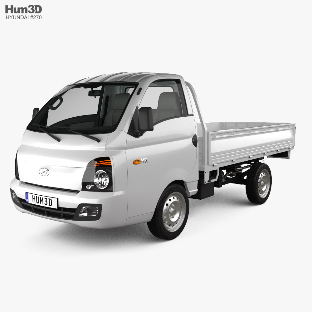 Hyundai HR Flatbed Truck with HQ interior and engine 2016 3D model