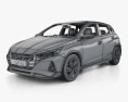 Hyundai i20 Asta インテリアと 2024 3Dモデル wire render