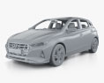 Hyundai i20 Asta com interior 2024 Modelo 3d argila render