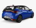 Hyundai i20 with HQ interior 2024 3d model back view