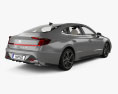Hyundai Sonata US-spec with HQ interior and engine 2022 3d model back view