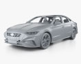 Hyundai Sonata US-spec с детальным интерьером и двигателем 2022 3D модель clay render