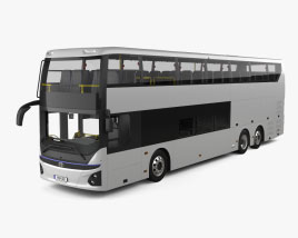 Hyundai Elec City Double Decker Bus con interni 2024 Modello 3D
