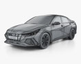 Hyundai Elantra N US-spec 2022 3D модель wire render