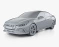 Hyundai Elantra N US-spec 2022 3D-Modell clay render