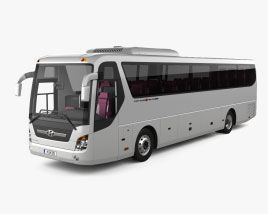 Hyundai Universe Xpress Noble Bus con interni 2010 Modello 3D