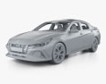 Hyundai Elantra N US-spec з детальним інтер'єром 2022 3D модель clay render