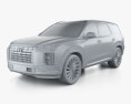 Hyundai Palisade 2024 3D модель clay render