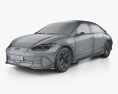 Hyundai Ioniq 6 2024 3D-Modell wire render