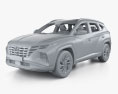 Hyundai Tucson LWB 带内饰 2021 3D模型 clay render