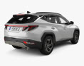 Hyundai Tucson SWB гібрид з детальним інтер'єром 2024 3D модель back view