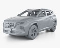 Hyundai Tucson SWB 하이브리드 인테리어 가 있는 2024 3D 모델  clay render