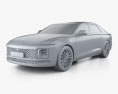 Hyundai Grandeur 2024 3D 모델  clay render