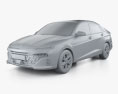 Hyundai Verna Turbo 2023 3D模型 clay render