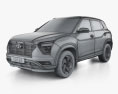 Hyundai Creta 2023 3D-Modell wire render