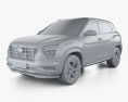 Hyundai Creta 2023 3D 모델  clay render