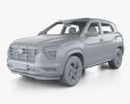 Hyundai Creta with HQ interior 2020 3d model clay render