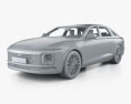 Hyundai Grandeur 带内饰 2023 3D模型 clay render