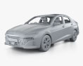 Hyundai Verna Turbo 带内饰 2023 3D模型 clay render