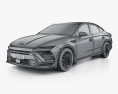 Hyundai Sonata N Line 2024 3D模型 wire render