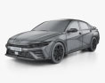 Hyundai Elantra N 2023 3D 모델  wire render