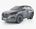 Hyundai Tucson BR-spec 2020 3D-Modell wire render