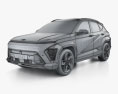 Hyundai Kona Limited US-spec 2024 3D 모델  wire render