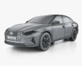 Hyundai Azera 2022 3D 모델  wire render