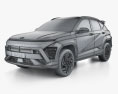 Hyundai Kona N Line US-spec 2024 3D 모델  wire render