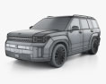 Hyundai Santa Fe 2024 3D модель wire render