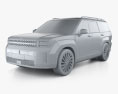 Hyundai Santa Fe 2024 3Dモデル clay render
