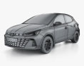 Hyundai HB20 2023 3D-Modell wire render