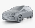 Hyundai HB20 2023 3d model clay render