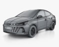 Hyundai HB20 S 2023 3D-Modell wire render