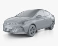 Hyundai HB20 S 2023 Modello 3D clay render