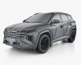 Hyundai Tucson LWB 2023 3d model wire render