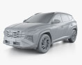 Hyundai Tucson LWB 2023 3d model clay render