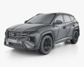 Hyundai Tucson LWB N-Line US-spec 2024 3D модель wire render