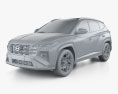 Hyundai Tucson LWB N-Line US-spec 2024 3d model clay render