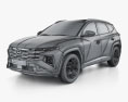 Hyundai Tucson LWB US-spec 2024 Modèle 3d wire render
