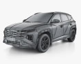 Hyundai Tucson LWB XRT US-spec 2024 3d model wire render
