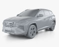 Hyundai Tucson LWB XRT US-spec 2024 3Dモデル clay render