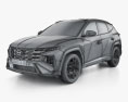 Hyundai Tucson SWB N-Line 2024 3D 모델  wire render