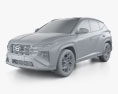 Hyundai Tucson SWB N-Line 2024 Modelo 3D clay render