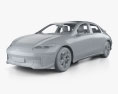 Hyundai Ioniq 6 with HQ interior 2023 Modello 3D clay render
